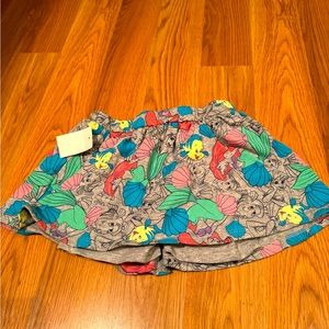 Disney The Little Mermaid Girls Gray Skort